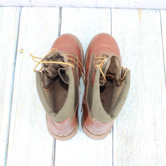 *Vintage LL Bean Fly Fishing Brown Leather Angling Felt Bottom Boots 9 Inch - Picture 6 of 10